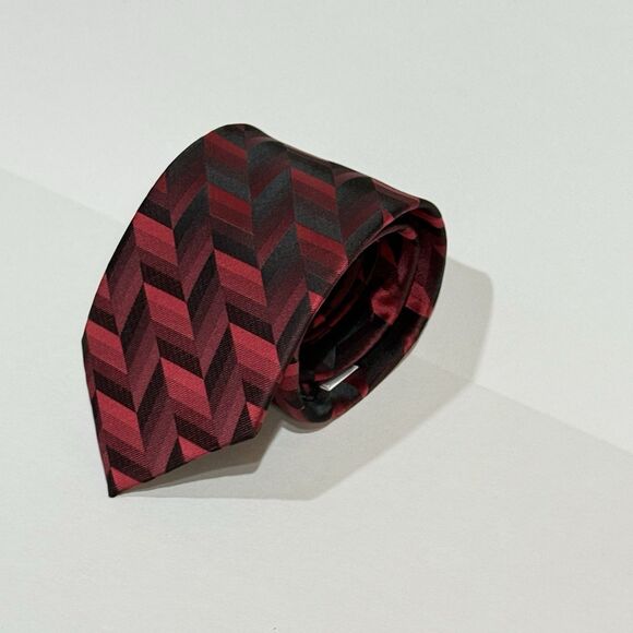 Pierre Cardin Hand Made Red Blue Silk Men’s Neck Tie - Picture 4 of 11